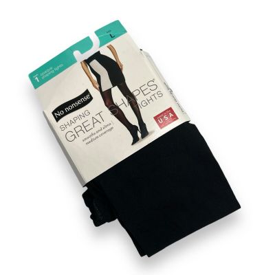 No Nonsense Womens Great Shapes Opaque Shaping Tights Black Size Large